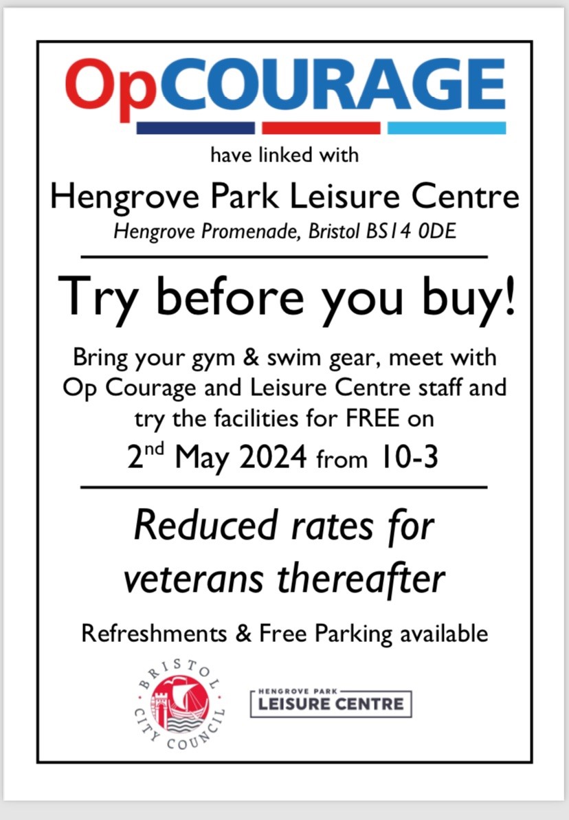 A fantastic initiative for #Veterans at Hengrove Leisure Centre.  Please share #OpCourage