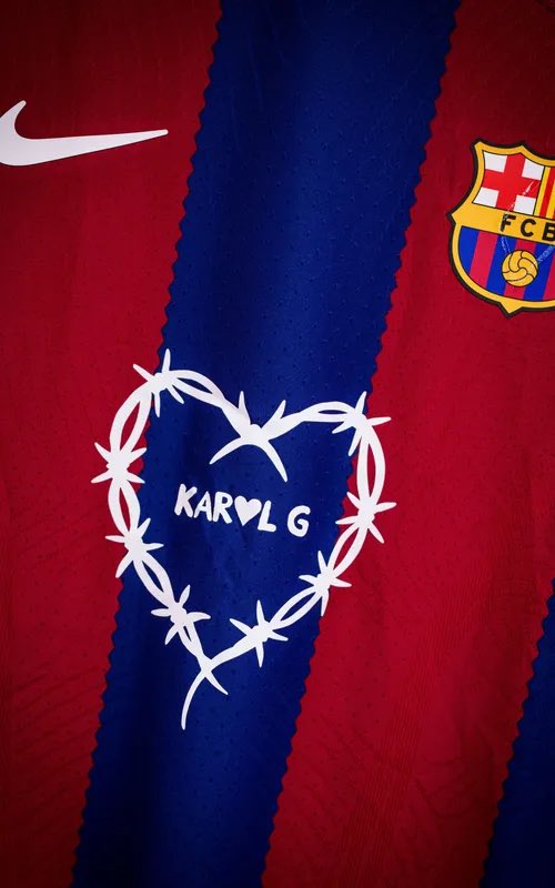 🟥🟦| @FCBarcelona x @karolg The latest artist in the @Spotify partnership sees Karol G take to the front of the Barça shirt which will be worn in the upcoming El Classico.