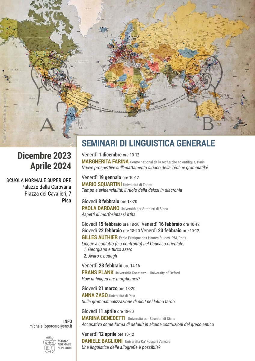 'Una linguistica delle allografie è possibile?' I dettagli su: sns.it/it/evento/una-… 📅 12 aprile ⏰ 10.00 🌍 Aula Russo