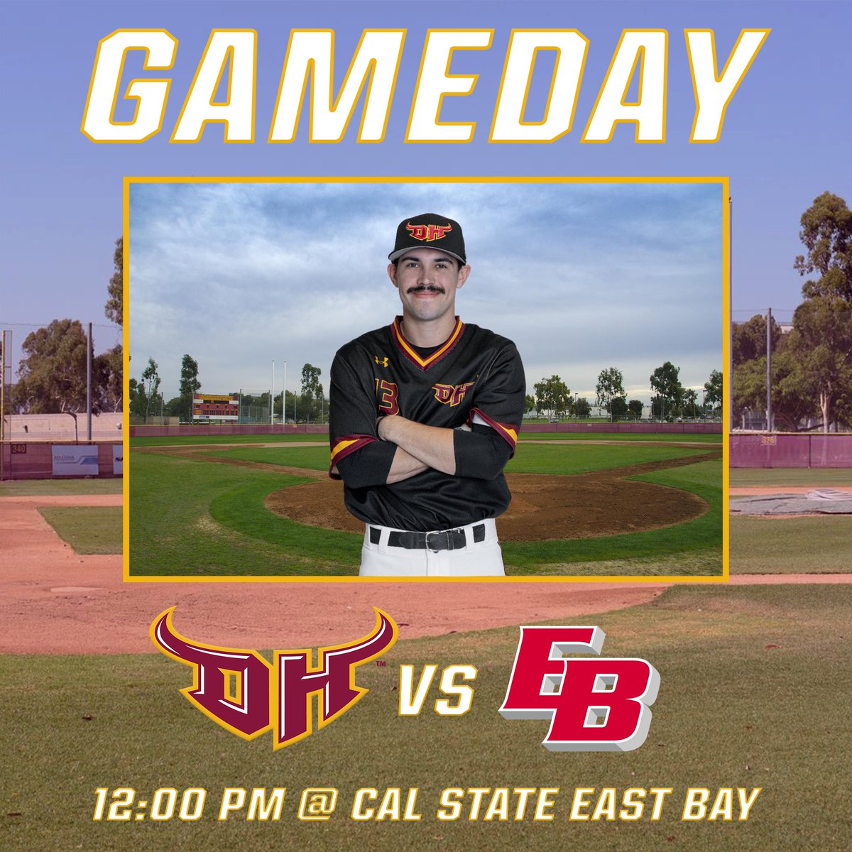Gameday! @CSUDHbaseball ends their series against Cal State East Bay. ⏰: 12 pm 📍: Hayward, CA 📺: ccaanetwork.com 📊: bit.ly/4auguso