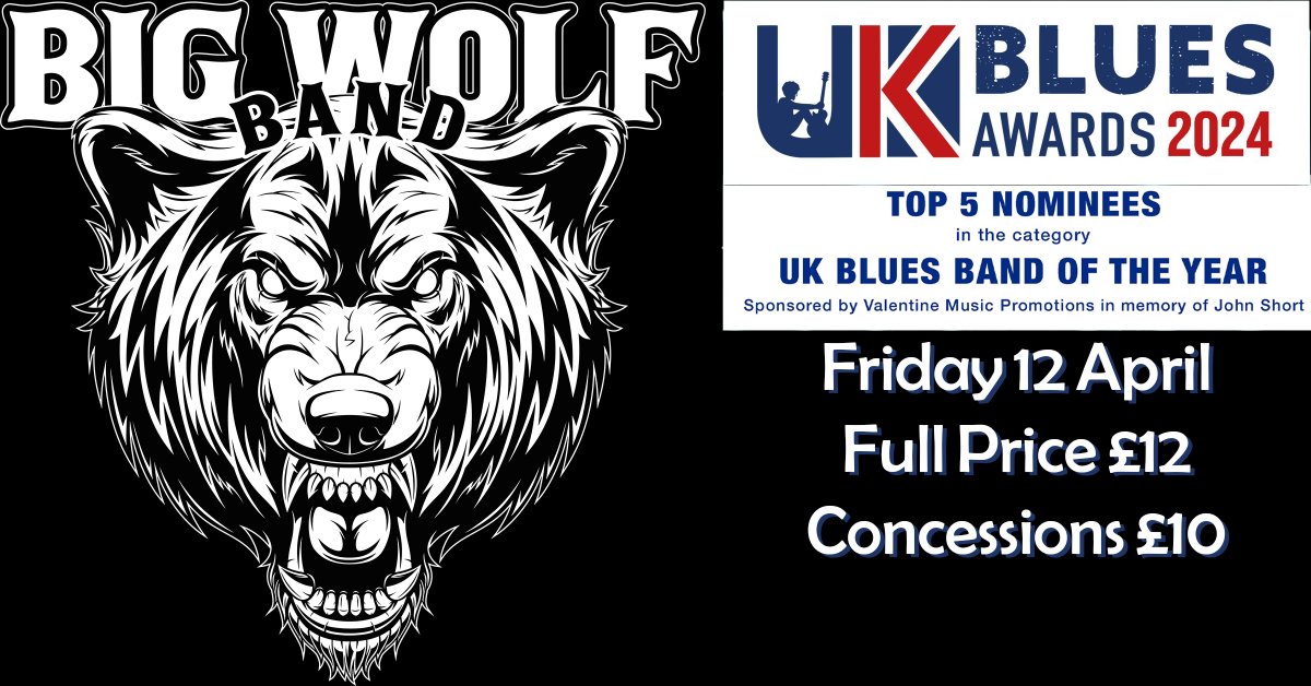 Join us tonight for UK Blues Awards Band of the Year nominee @bigwolfband