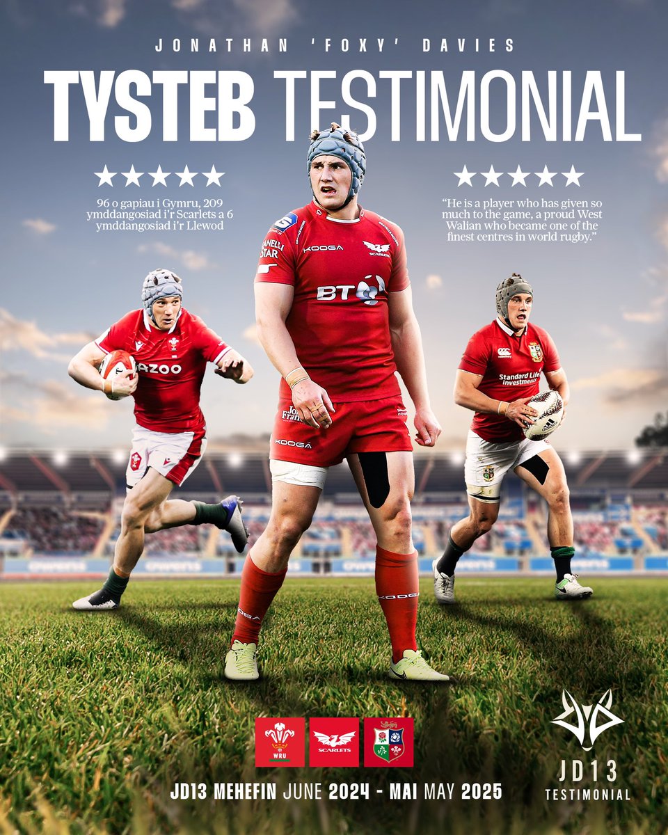 Delighted to announce we’ll be managing @JonFoxDavies JD13 Testimonial Year awarded by @scarlets_rugby. First event Friday 14th June, Parc y Scarlets. Please get in touch with our events team for more info events@engagesport.com
