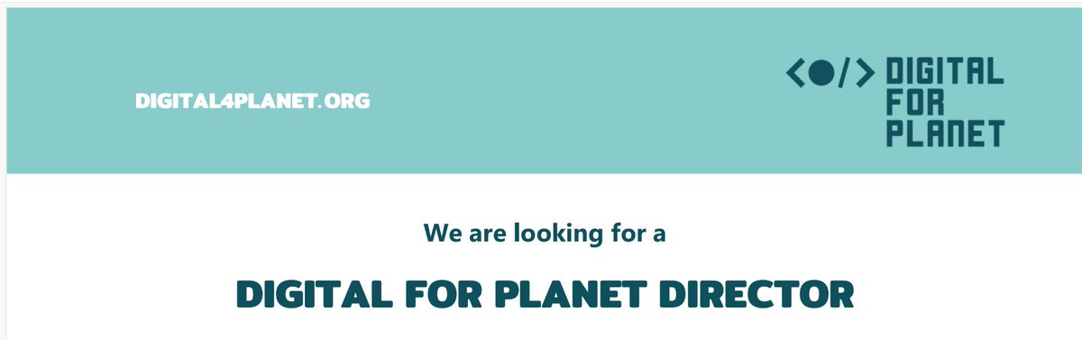 We are looking for a Director! Have a look at the job description and join our team. 👉linkedin.com/feed/update/ur… #Digitalforplanet #D4P #TechforGood #DigitalSustainability #Zurich #Switzerland #JobsinSwitzerland #JobsinZurich