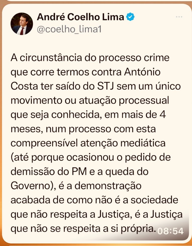 É o antigo nº 2 de Rui Rio quem publica uma crítica ao andamento do processo de António Costa.
