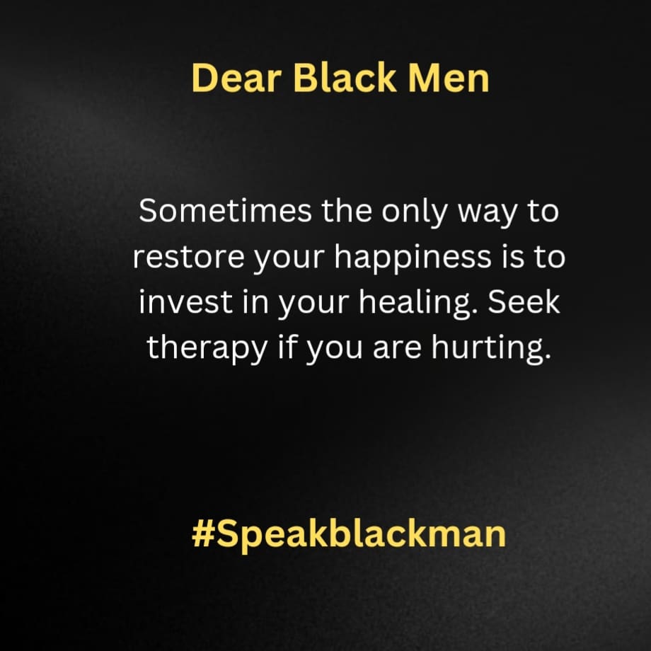 Black men, we are often expected to be happy but it's hard to be happy when we are hurting. To be truly happy you need to invest in your healing.  It will cost you time, money, commitment, consistency and vulnerability to be truly happy.  

#healingforhappiness
#Speakblackman