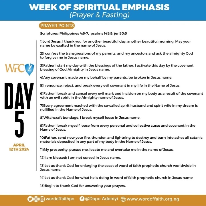 Week of spiritual emphasis

DAY 5

Its our month to WALK IN DIVINE COVENANT 
.
.
#wordoffaithpc #faithcity #wfc #wordoffaith #propheticimpactconference #helpisontheway #unusualtestimoies #propheticimpact #april2024 #strengths #weekofspiritualemphasis