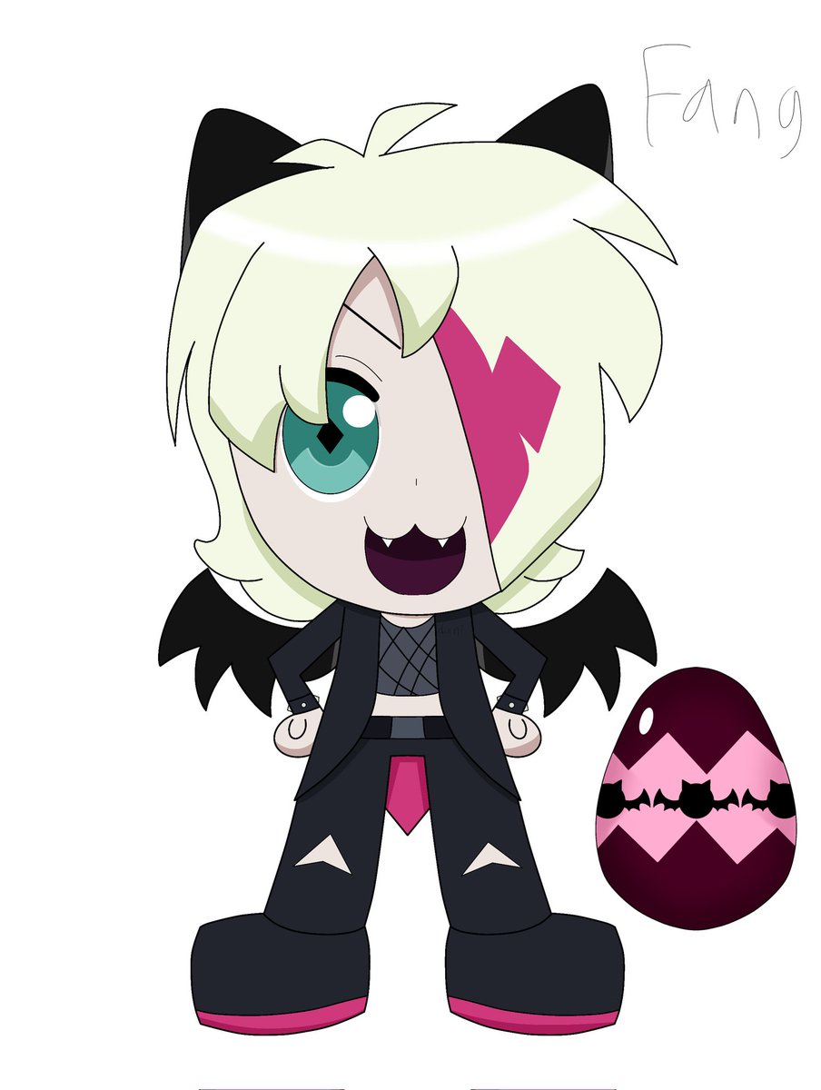 Here's Drain (Shugo Chara au) and his Shugo named Fang. Drain can only turn into a vampire in his shugo form.
#farfetchedshow #farfetcheddrain