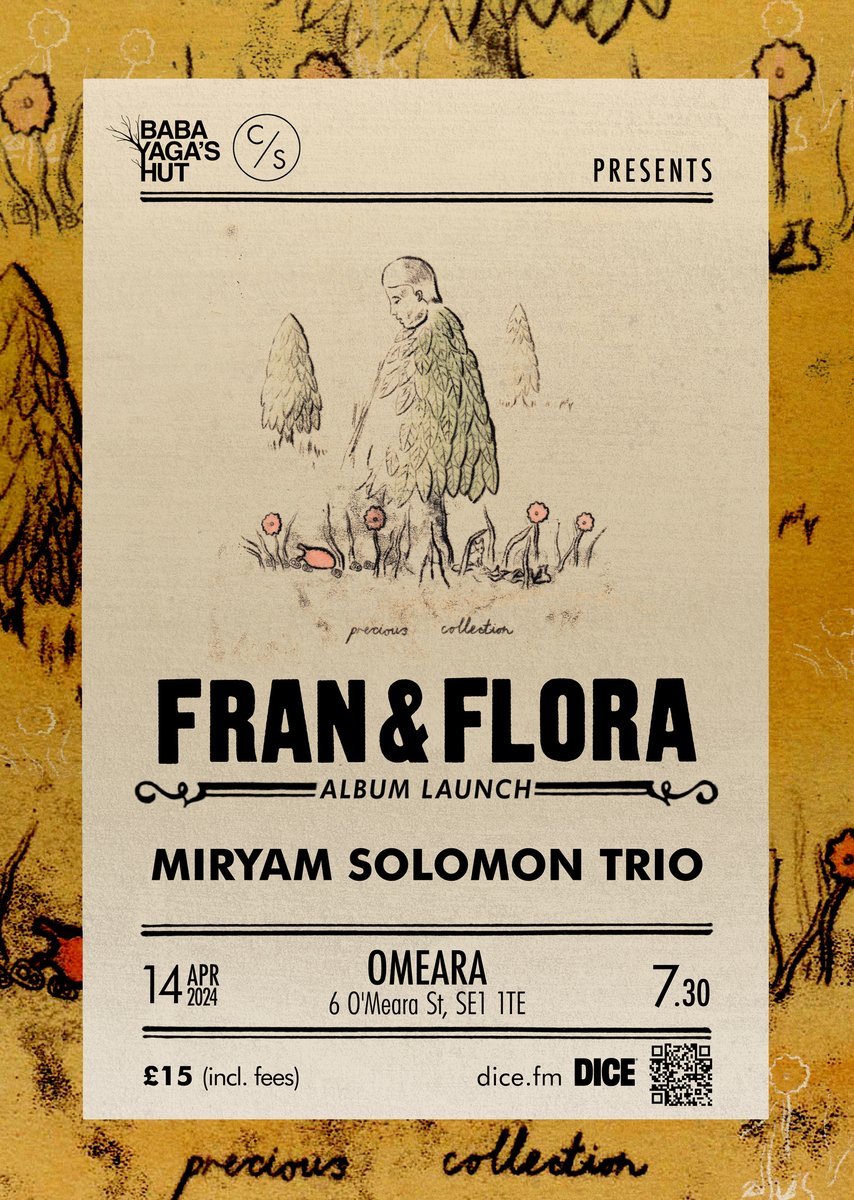On Sunday we are @OmearaLondon launching the new album of @FranandFlora! They will be playing with a large ensemble and support comes from @MiryamSolomon Trio. Tickets available. dice.fm/event/25op7-fr…
