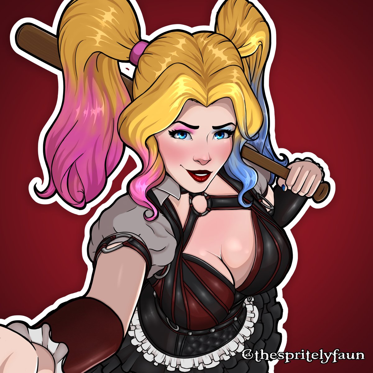 Just Harley Quinn taking a selfie ;P (I'm practicing different fabrics :3 )
#HarleyQuinn #Fanart #NSFW #rule34 #Lewd #DC #dccomics
