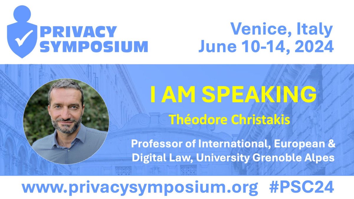 🌟 Innovation Under Regulation: Generative AI’s Journey Through the GDPR 🛡️

🎉 I'm thrilled to announce my participation in @PrivSymposium #PSC24 Venice🎭 

This is a must-attend event & I will moderate an amazing panel on #GPAI & #GDPR

✨ Register now! privacysymposium.org