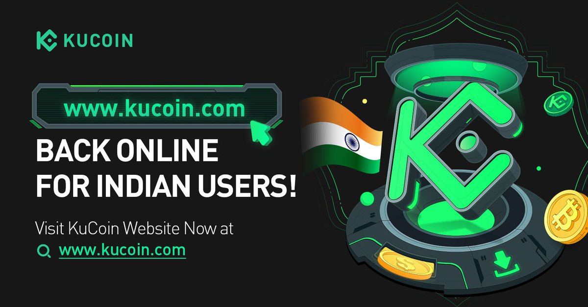 🌐 #KuCoin Website Back Online for Indian Users! Don't Miss the Exclusive $250,000 Airdrop for Indian Community 🇮🇳🎉 Now Indian users are able to visit us at kucoin.com! As India's premier crypto exchange, we're giving away $50,000 every time when the size of…