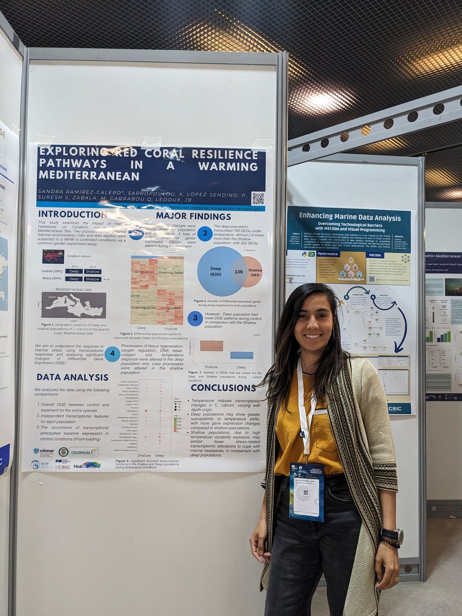 If you're attending the @UNOceanDecade and wanna know more about how marine heatwaves are affecting coral populations in the Mediterranean, pass by my poster. Last chance today! 💙🪸