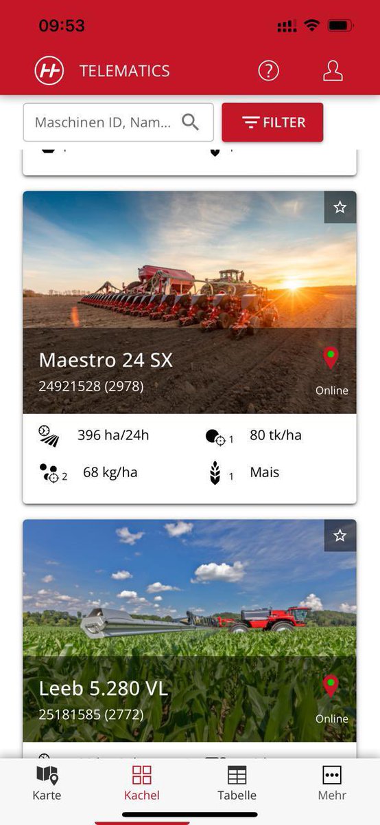 Planting started and lot‘s of 18m (60ft) planters cover 200 ha (500acres) and more in 24 hours, recorded in our Horsch telenatic system: record for today is: 396 ha (990acres) in  the last 24 hours with a Maestro 24 SX! Great operator!