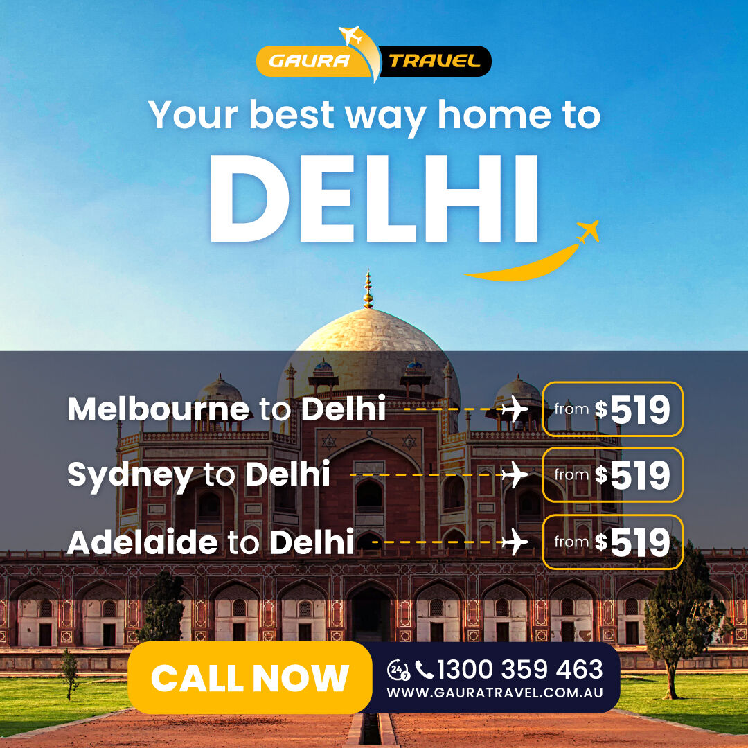 Flying to Delhi can’t get better than this ⚡ 

Find the best deals to Delhi with Gaura Travel ✈ 

📞Call us: 1300 359 463 

✨Book Now: bit.ly/GDealsOffers 

#gauratravel #GDeals #delhi #affordableflights #flyindia #australiaindia #indiaaustralia #travelindia