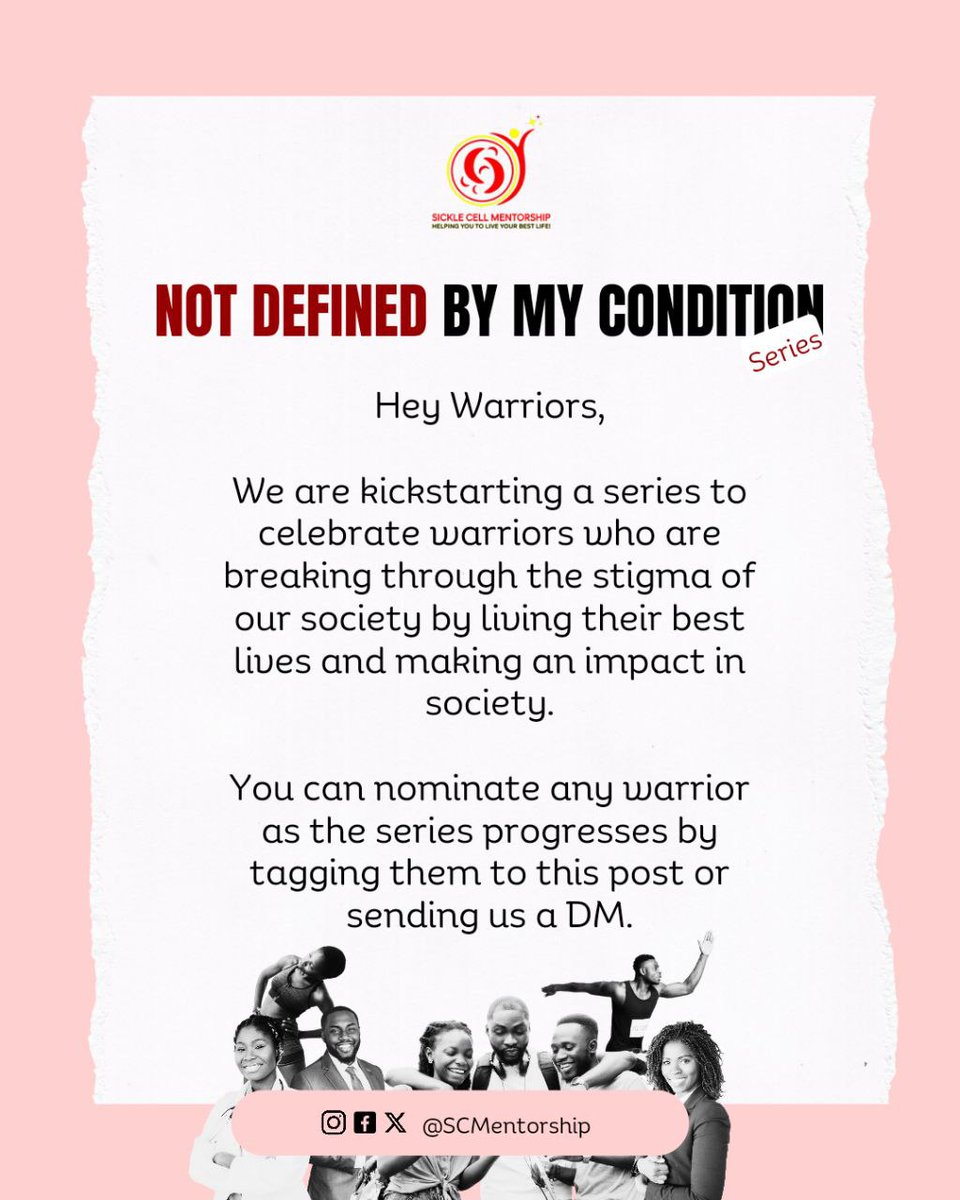 SCMentorship's tweet image. Another way to stay motivated as a warrior is to get encouragement from warriors who have not let their condition define them.
Nominate a warrior for this series! Tag them below & share their story. ⬇️
#sicklecellmentorship
#scmentorship