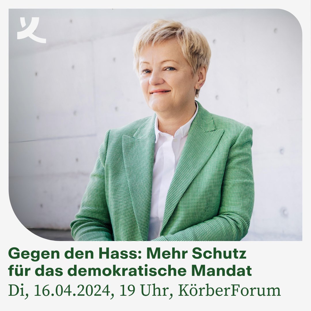 🌍 Müssen wir unsere demokratische Öffentlichkeit besser schützen?

🎤 Es diskutieren die Politikerin <a href="/RenateKuenast/">Renate Künast</a>, die Geschäftsführerin von <a href="/HateAid/">HateAid</a> Anna-Lena von Hodenberg und BKA-Vizepräsident Michael Kretschmer. 

Livestream vormerken! 👉 koerber-stiftung.de/veranstaltunge…