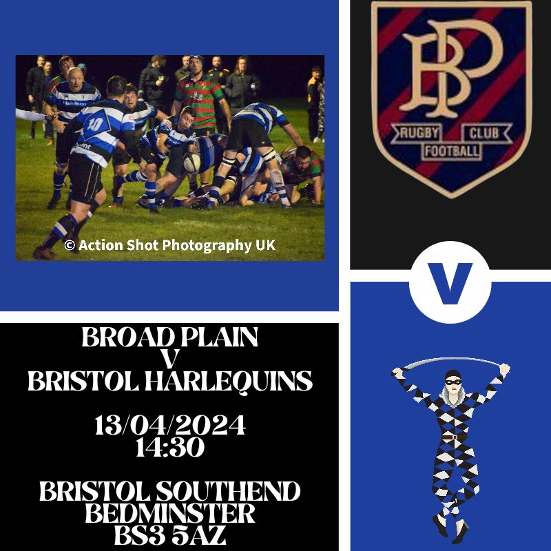 This weekend the lads are travelling to Bedminster to face Broad Plain in the Papa John's Cup 1st round! 🆚️ Broad Plain RFC 📍 Bristol Southend, BS3 5AZ 🏆 Papa John's Cup First Round 🕝 02.30pm 🔵⚫️⚪️ #bristolharlequinsrfc #blueblackandwhiteforever #justtobethere #utq