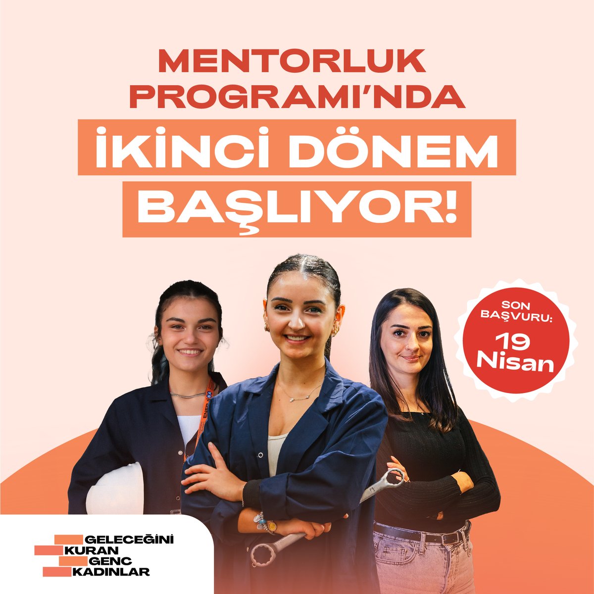 📢#GeleceğiniKuranGençKadınlar projemiz kapsamında mentorluk programı yeniden başlıyor. 18-29 yaş arası ne eğitimde ne istihdamda genç kadınlar, alanında uzman mentorlarla bir araya geliyor. Mentor ve menti başvuruları için 👉 geleceginikurangenckadinlar.org/mentorluk/ @SabanciVakfi