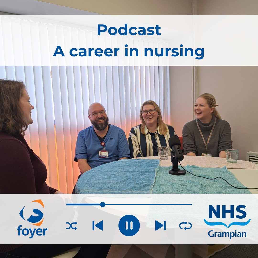 Our Employability Coordinator Pauline sat down with Brett, Katie and Megan from @NHSGrampian to discuss their careers in the NHS. Learn more about @theRCN 's Nursing Cadet Scheme: pauline.holloway@aberdeenfoyer.com 🎧loom.ly/bInFx_Y