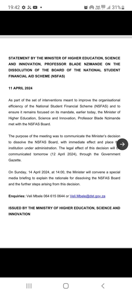 The UDM told you longtime ago to dissolve the NSFAS Board ,which you had an hand in appointing it in the first place . Can we trust you now ,what do you have to offer that is different from your status core or modus operandi. #ComradesInCorruption