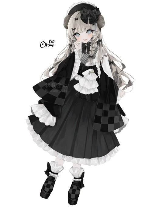 「checkered clothes wide sleeves」 illustration images(Latest)