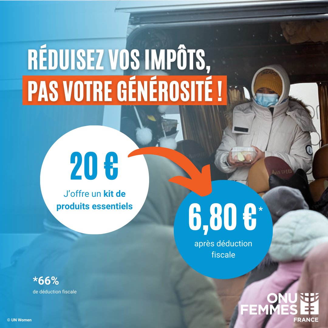 ⏳ C’est bientôt l'heure de la déclaration de vos revenus ! 

Souvenez-vous qu’en faisant un don à ONU Femmes France, vous pouvez bénéficier d'une réduction d'impôts sur le revenu de 66% du montant de votre don.

👉 Pour nous soutenir, rendez-vous sur onufemmes.fr
