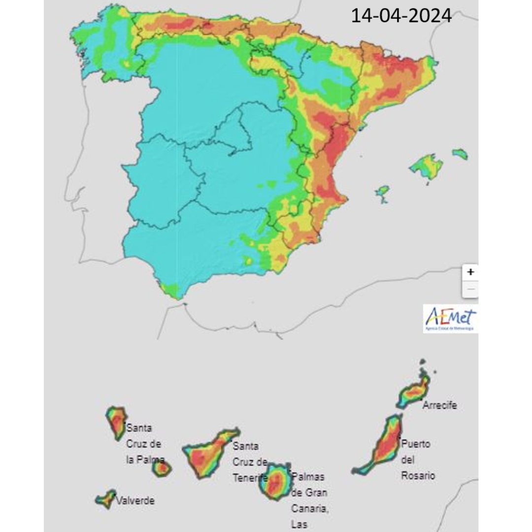 🔥En los próximos días, el riesgo de incendio será muy alto o extremo en las áreas cantábrica, mediterránea y en Canarias. ¡Mucha precaución! aemet.es/es/eltiempo/pr…