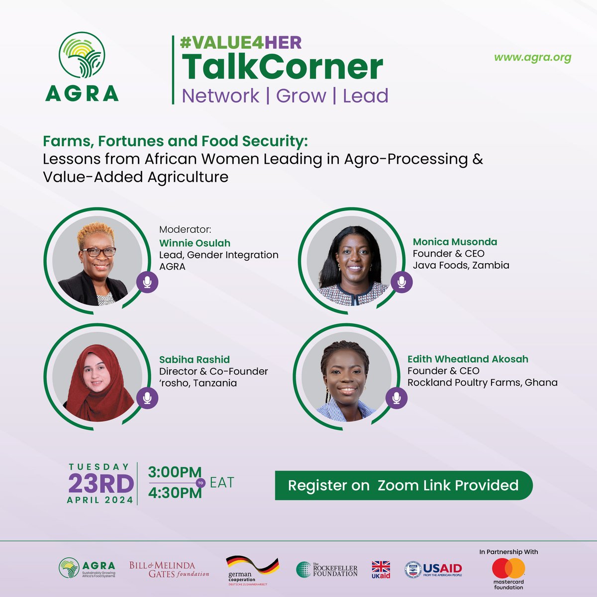 African women are leading the charge in agro-processing, transforming crops into nutritious and valuable products for Africa's economic growth and food security. Join this #VALUE4HER #TalkCorner as some of these women agri-leaders share their journeys and lessons learnt. The…