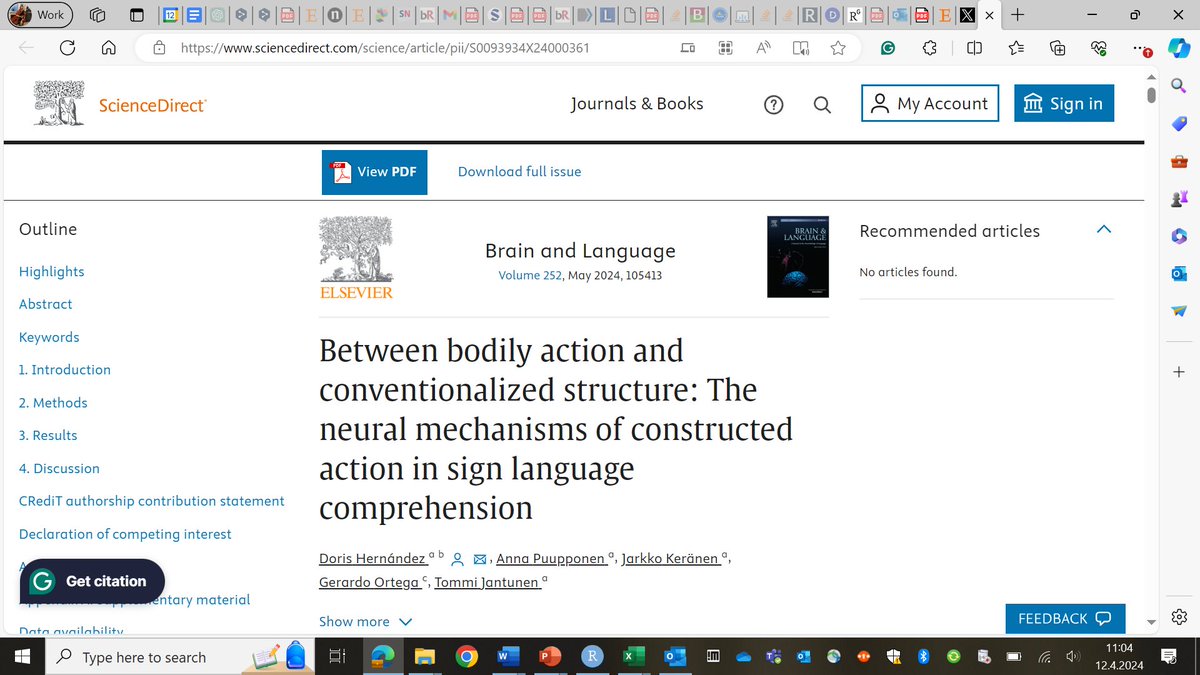 Doris Hernández Barros (@dohernba) on Twitter photo I am happy to share our newest article about the neural processing of Constructed action in signers. Big thanks to my amazing co-authors, and <a href="/SuomenAkatemia/">Suomen Akatemia | Research Council of Finland</a> for their support. #Showtell #VKK_JY #JKLBrainMind #JYUnique <a href="/uniofjyvaskyla/">University of Jyväskylä</a> #SignLanguage #EEG
sciencedirect.com/science/articl… I am happy to share our newest article about the neural processing of Constructed action in signers. Big thanks to my amazing co-authors, and <a href="/SuomenAkatemia/">Suomen Akatemia | Research Council of Finland</a> for their support. #Showtell #VKK_JY #JKLBrainMind #JYUnique <a href="/uniofjyvaskyla/">University of Jyväskylä</a> #SignLanguage #EEG
sciencedirect.com/science/articl…