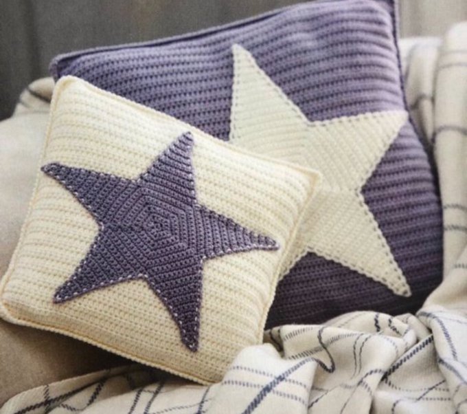 Crochet Star Cushion Pattern in Two Sizes ✨ Ideal for any room in your home. Whether you're looking for a cosy pillow for your sofa or a fun and playful addition to your child's bedroom. It’s a lovely project to craft over the weekend #MHHSBD #craftbizparty #themasters