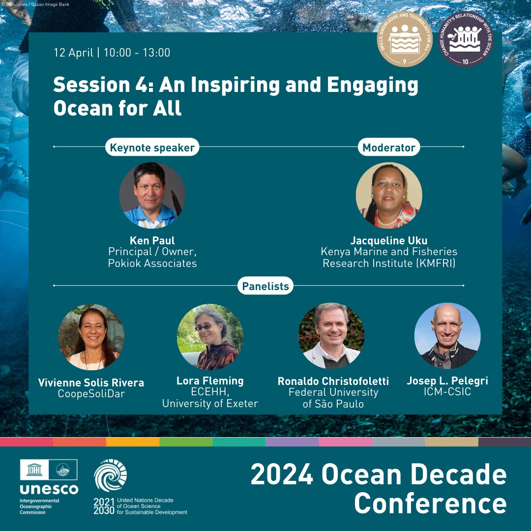 Join us for the #OceanDecade24 plenary on sciences and solutions for an inspiring and engaging ocean for all, to explore humanity's connection with the ocean with a line-up of inspiring speakers. Livestream: ow.ly/nhNv50ReLUP