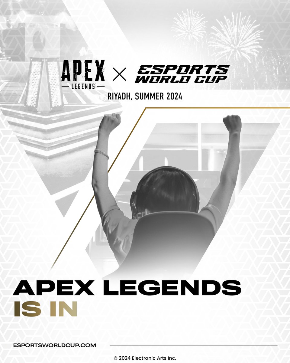 #ApexLegends enters the arena! Only the best will compete for fame, fortune, and glory at the #EsportsWorldCup this summer! 🔥