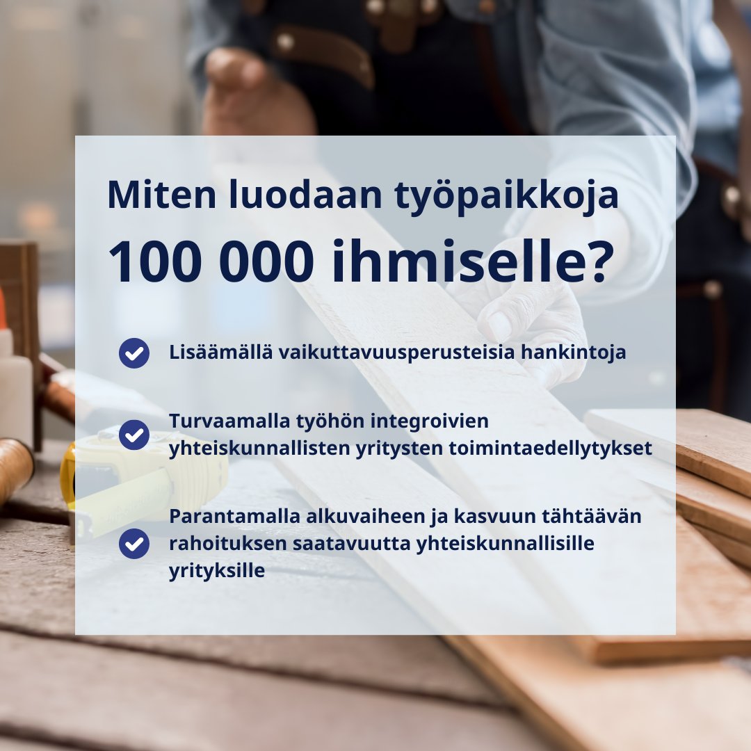 Yhteiskunnallisissa yrityksissä on hyödyntämättä merkittävä määrä potentiaalia työllistää – miten se saadaan käyttöön? Tutustu politiikkasuositukseemme👇

yyo.fi/wp-content/upl…

#työllisyys #osatyökyky #yhteiskunnallinenyritys #kehysriihi