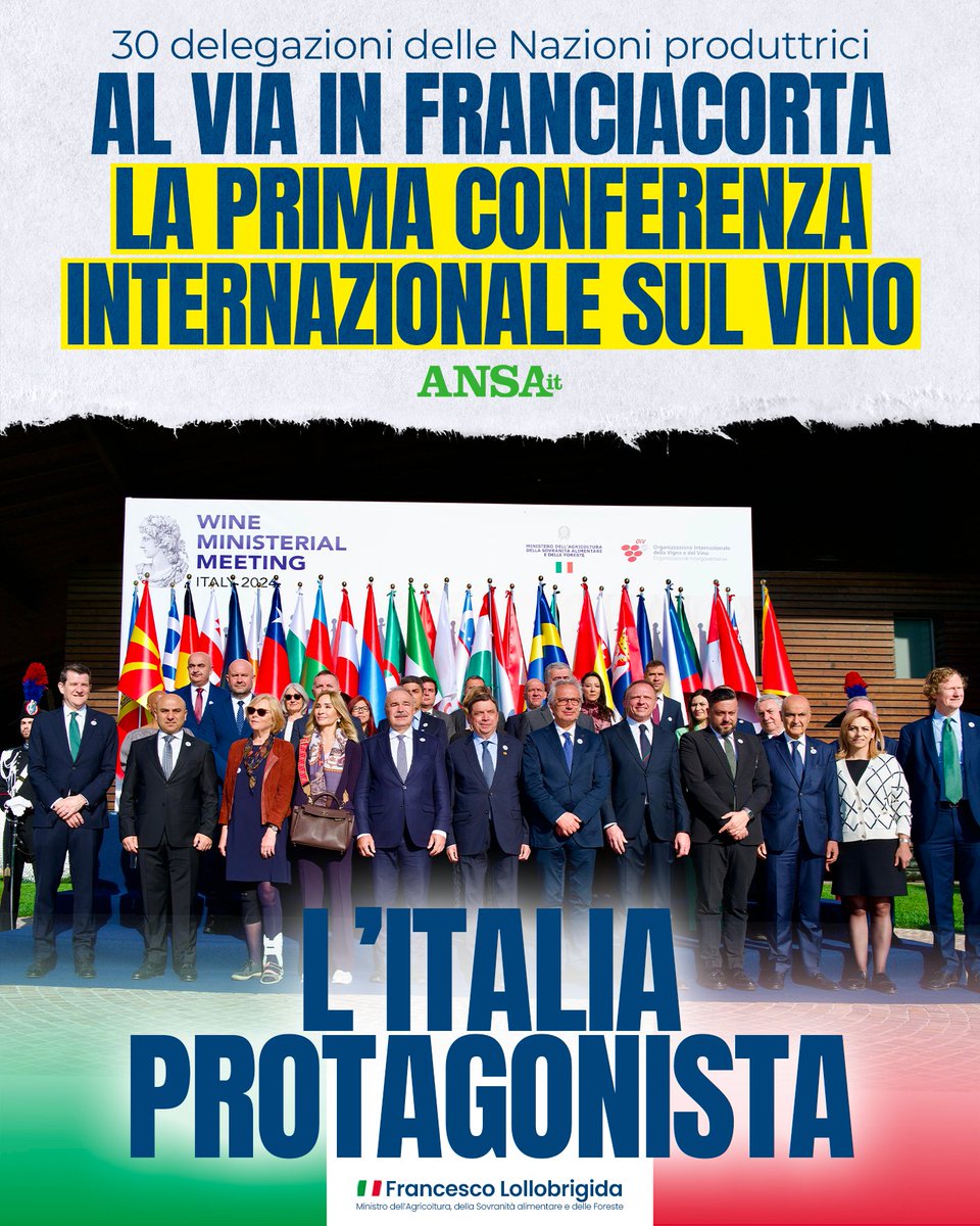 Insieme a oltre 30 delegazioni provenienti da tutto il mondo e all’OIV per disegnare il futuro della politica mondiale del vino, della sua tutela e della valorizzazione di questa produzione straordinaria. L’Italia è protagonista 🇮🇹