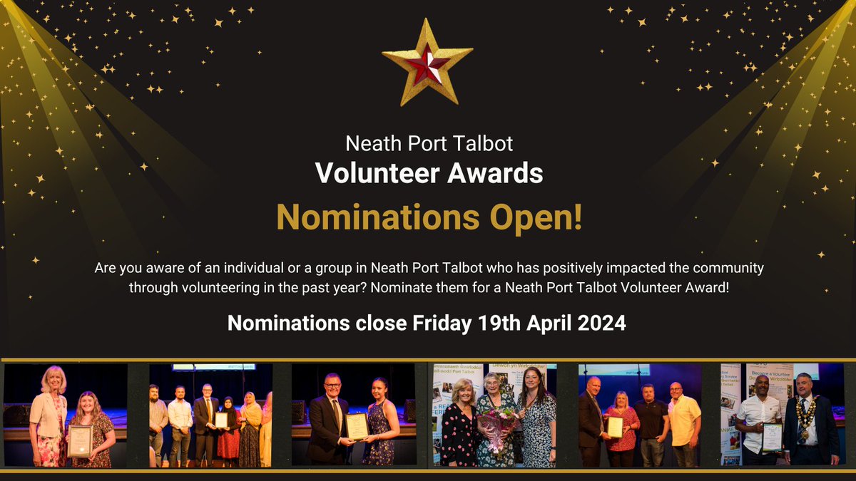 🕖 One more week until the closing date. Get your nominations in soon! Categories include Volunteer of the Year, Children, Young People and Families, Health, Social Care and Wellbeing, Environment and Conservation, Community Group, Sports and Arts, Culture and Heritage.