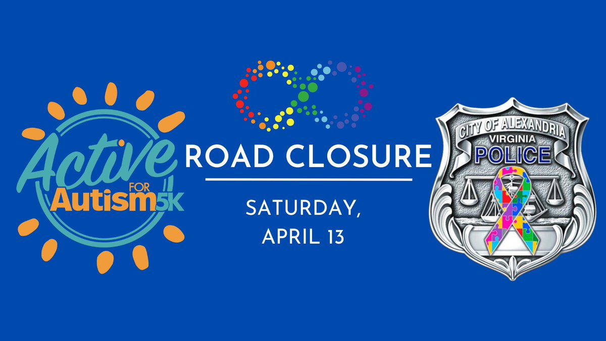 Tomorrow is @AutismOAR Active for Autism 5k & Kids Dash. Road closures include Mainline Blvd south of Potomac Ave and Potomac Ave between Mainline & E. Reed Ave. 7:30 – 9am. If you're there, say hi to our officers! #ActiveforAutism5k #Runforautism