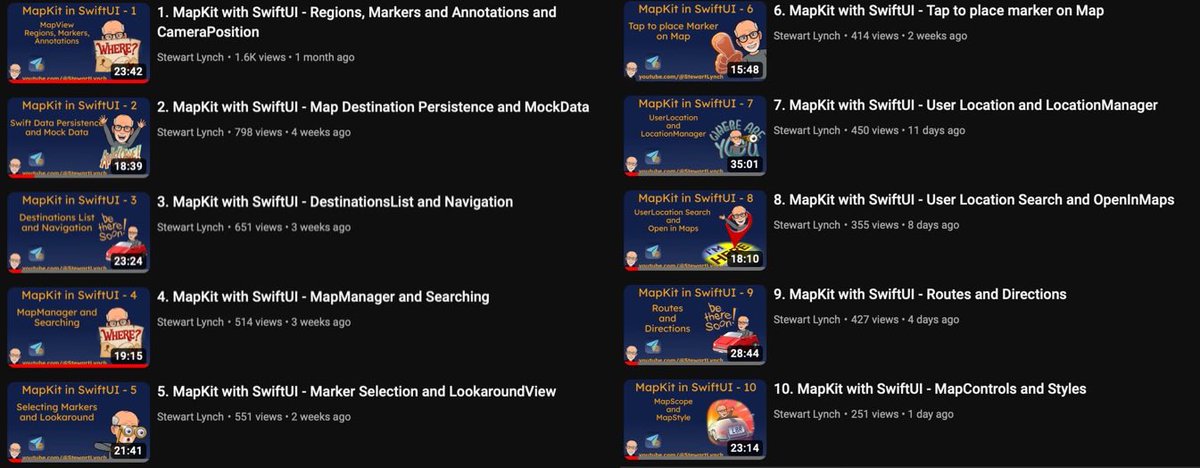 StewartLynch's tweet image. The entire 10 part #MapKit with #SwiftUI and #SwiftData is now available for free. Watch on YouTune
youtube.com/playlist?list=…
Or download my free StewartLynch Channel watching app and watch it there.
stewartlynch.gumroad.com/l/obsjz