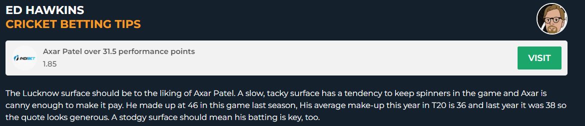 Some betting tips by @cricketbetting for the match #LSGvsDC. What's your #predictions like? #cricket #CricketTwitter #ipl2024 #ipl #bettingtips #dream11 #dreamteam #dc #lsg #bettingtips #bet #cricketbetting #onlinecricketbetting #ocbscores