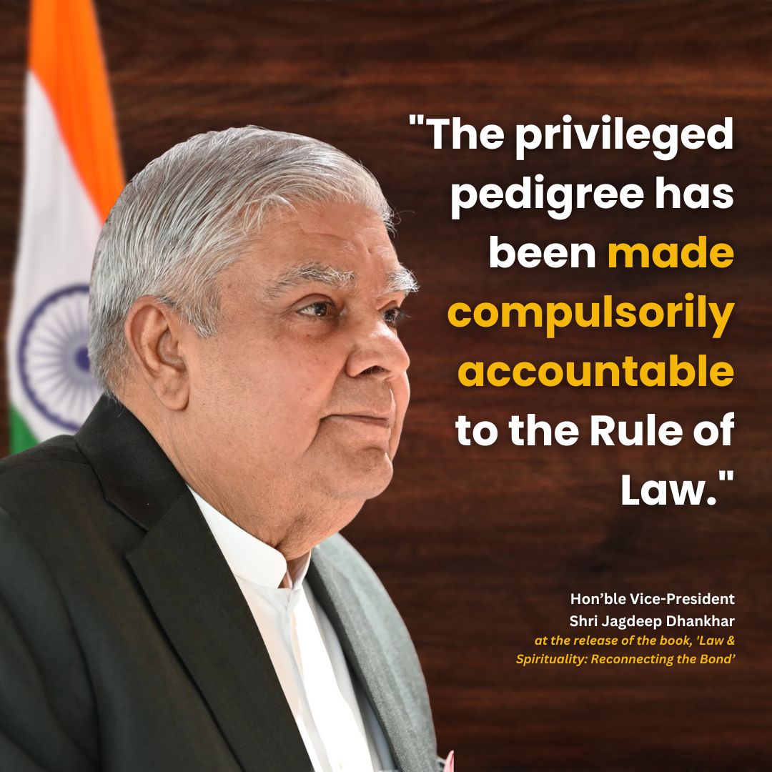 The privileged pedigree has been made compulsorily accountable to the Rule of Law. #LawAndSpirituality