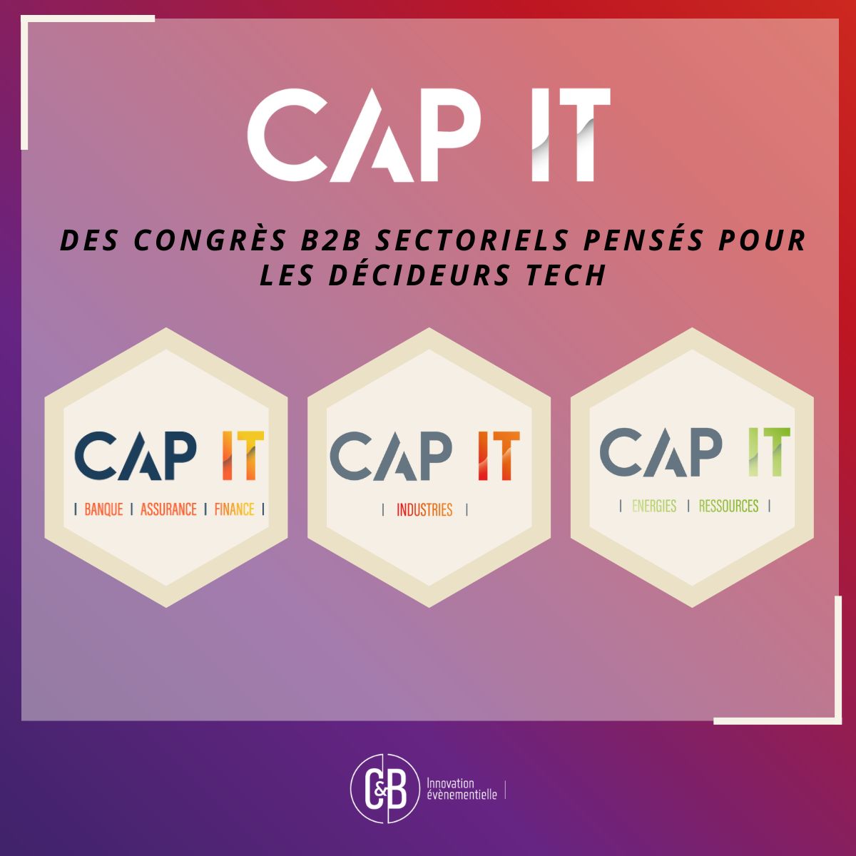 Le saviez-vous ? 🤔
 
Depuis 3ans, #CAPIT organise un congrès annuel pour les professionnels #Tech du secteur de la bancassurance.

Fort de ce succès, CAP IT se développe sur 2 nouveaux secteurs stratégiques ; l’industrie & la filière énergétique.

#B2B #Industries #Energies