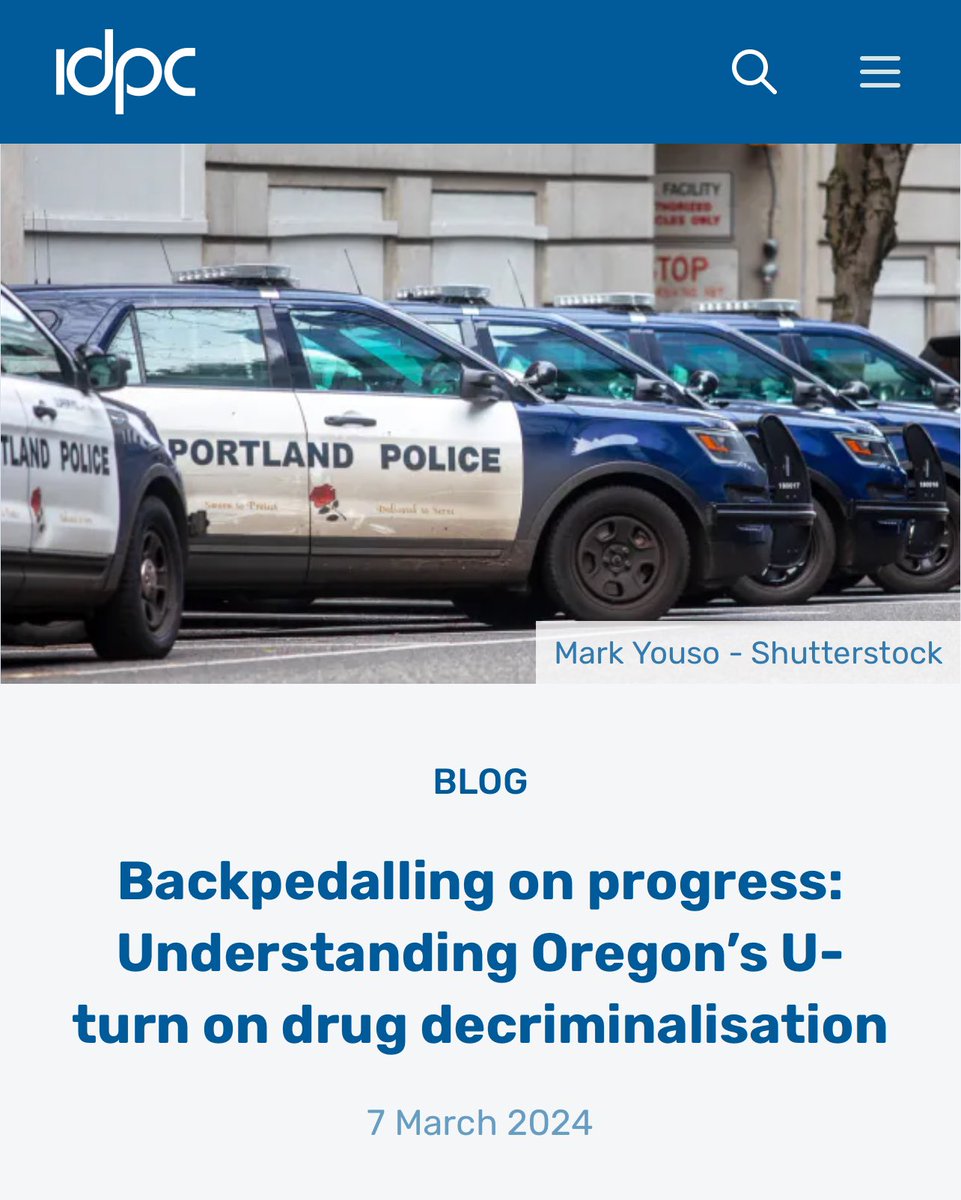 ‘Backpedalling on progress: Understanding Oregon’s U-turn on drug decriminalisation’ “Messaging and narrative building is a never-ending fight, even when evidence supports the policy shift” idpc.net/blog/2024/03/b… via @IDPCnet by @TheshiaNaidoo