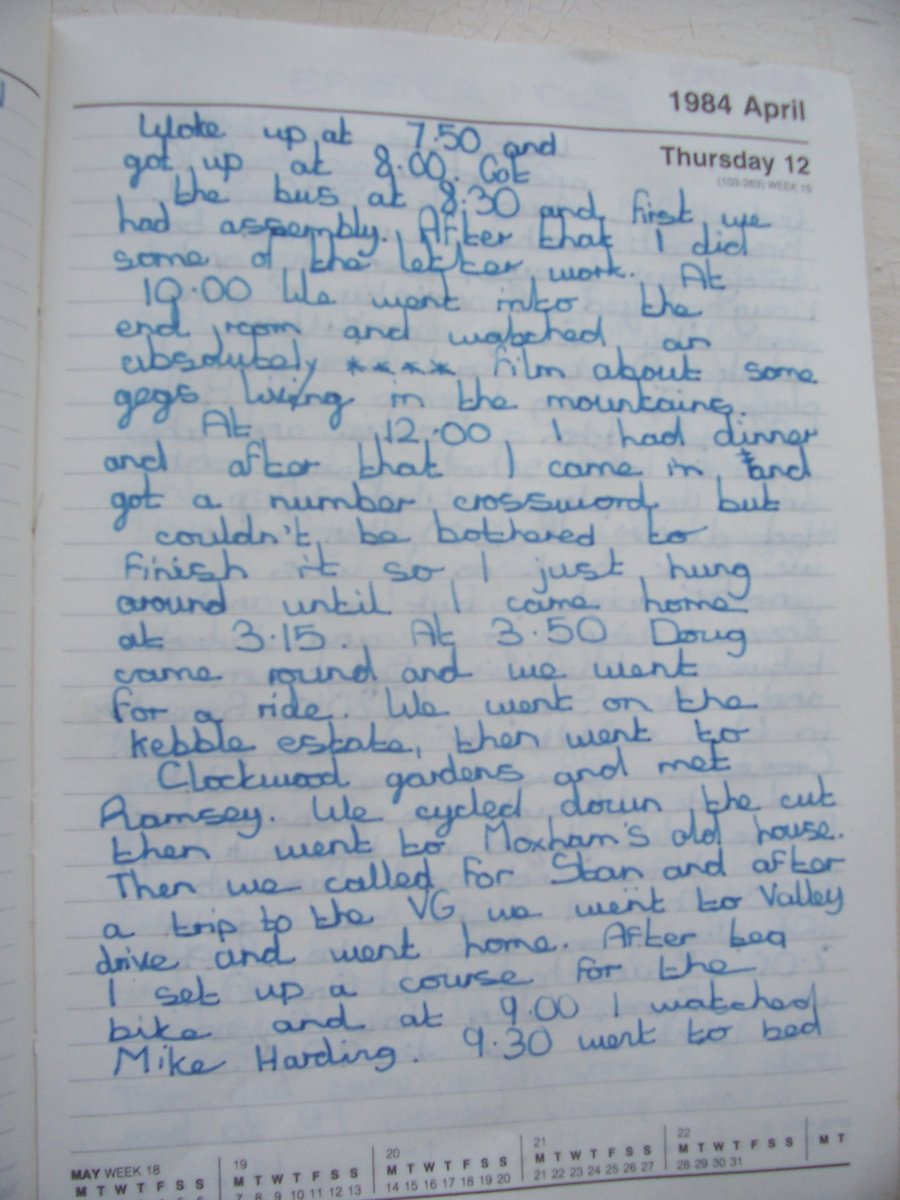 Forty years ago today. Bonus points to anyone who can identify the 'absolutely **** film about some gegs living in the mountains'. I have no idea whatsoever, but it was rare for my 11-year-old self to have such a violently negative reaction to anything. Apart from cabbage.