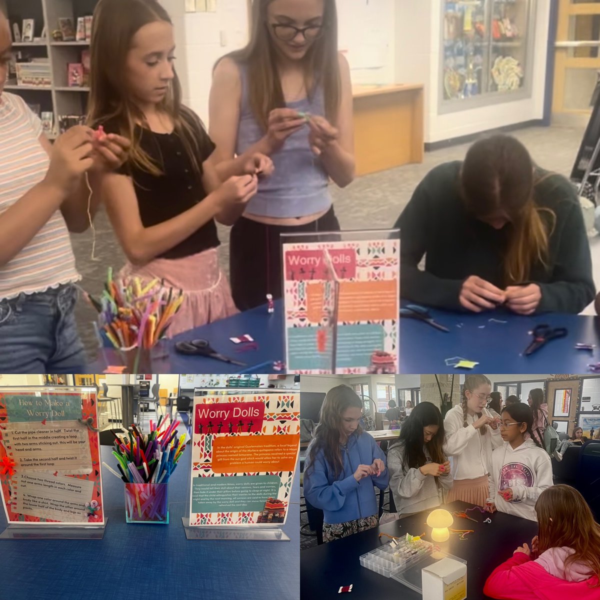 April is National Stress Awareness Month! Stop by the library to learn about Guatemalan Worry Dolls and make your own! Perfect timing for Milestones #thisiswhereyoubelong @TheNMSWildcats