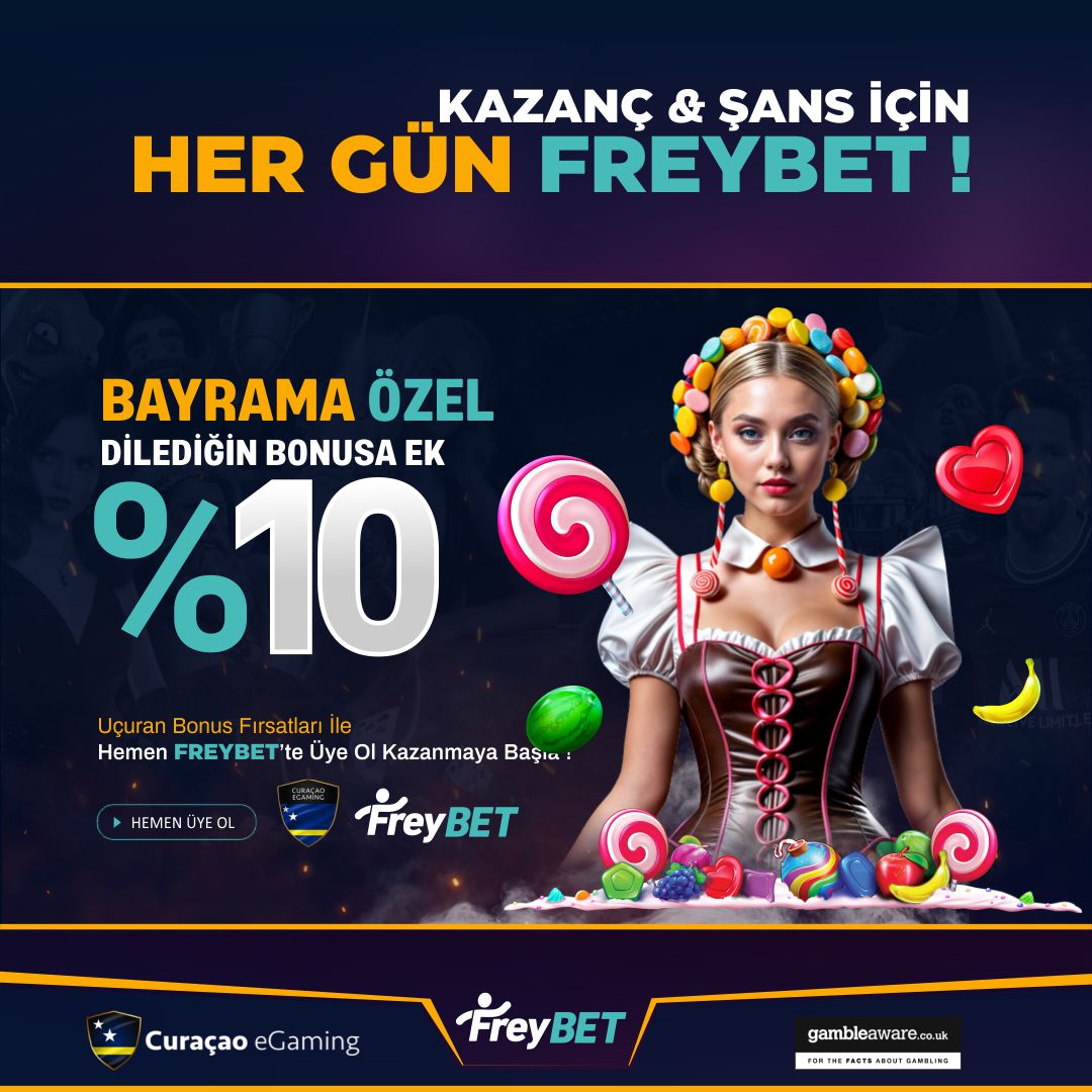 🎁 Bayrama özel tüm promosyonlara ek %10 bonus #Freybet'te! ➡️Güvenilir bahis, slot ve canlı casino sitesi 🍭 #Freybet iyi bayramlar diler. ✅ frey.bet