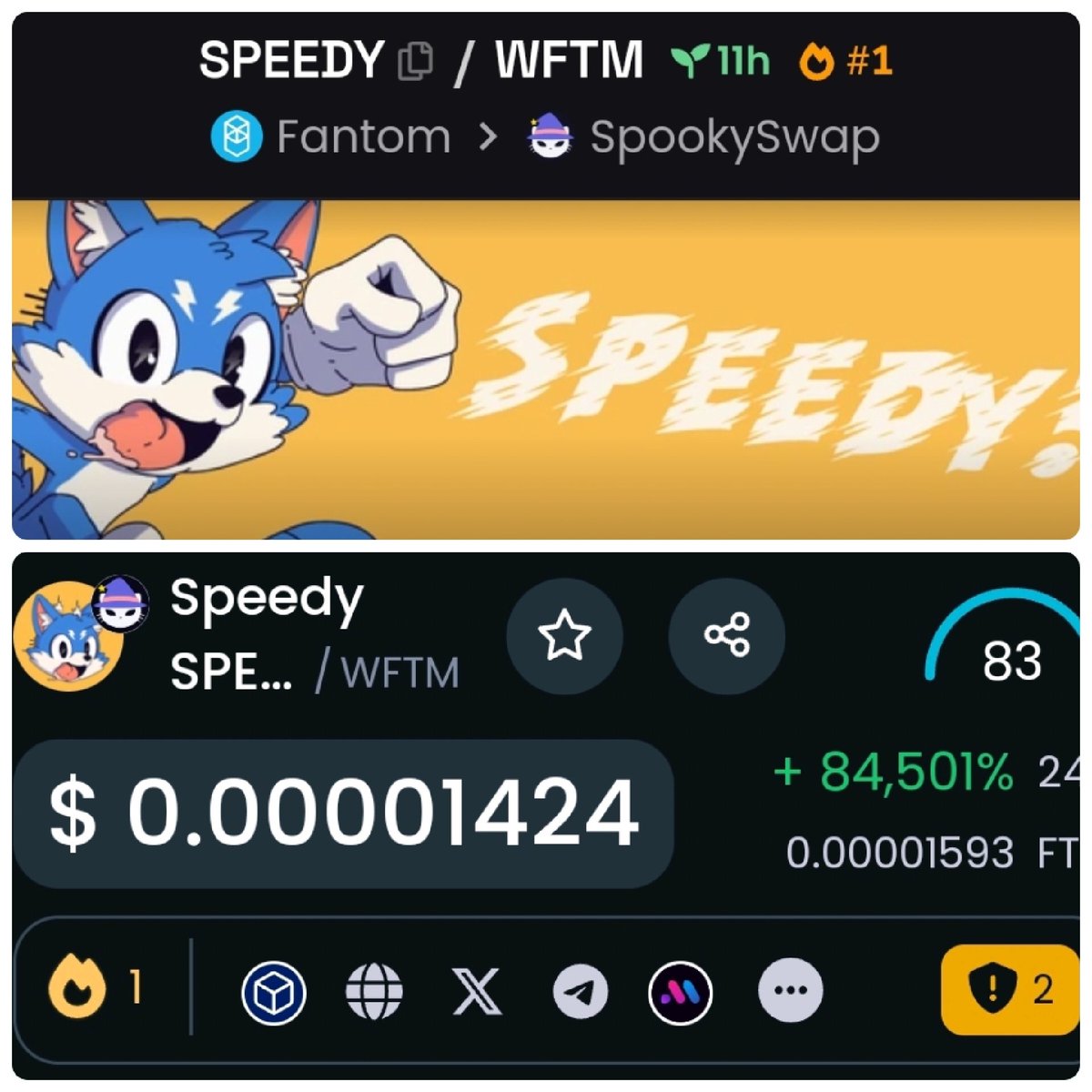 Being the number one trending token on both Dextools and Dexscreener at the same time isn't for just anyone—it's for the fastest dog on-chain. All hail the new meme king, $SPEEDY! 🐕👑