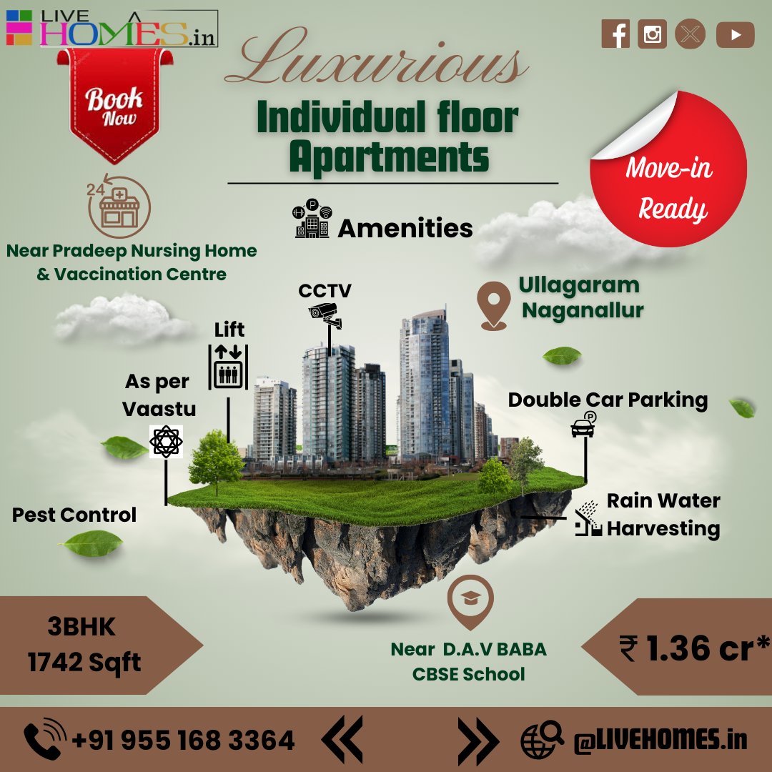 'Lives Homes Make Happy Live'
3BHK Ready to Occupy Luxury Independent Floor Apartment, in Ullagram-Swamy Nagar.
🔖To get some exclusive offer contact us!!
🛎Book Now!!
  #livehomes #construction #bestproperty #flats #villas #trustedcompany #election2024 #IPL2024