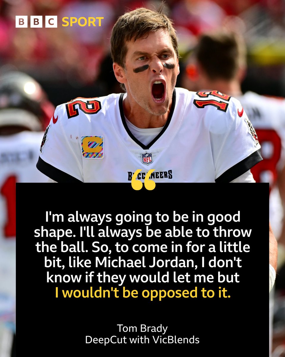 Tom Brady says he is 'not opposed' to coming out of retirement for a second time to play in the NFL if called upon. 👀🏈

#BBCNFL