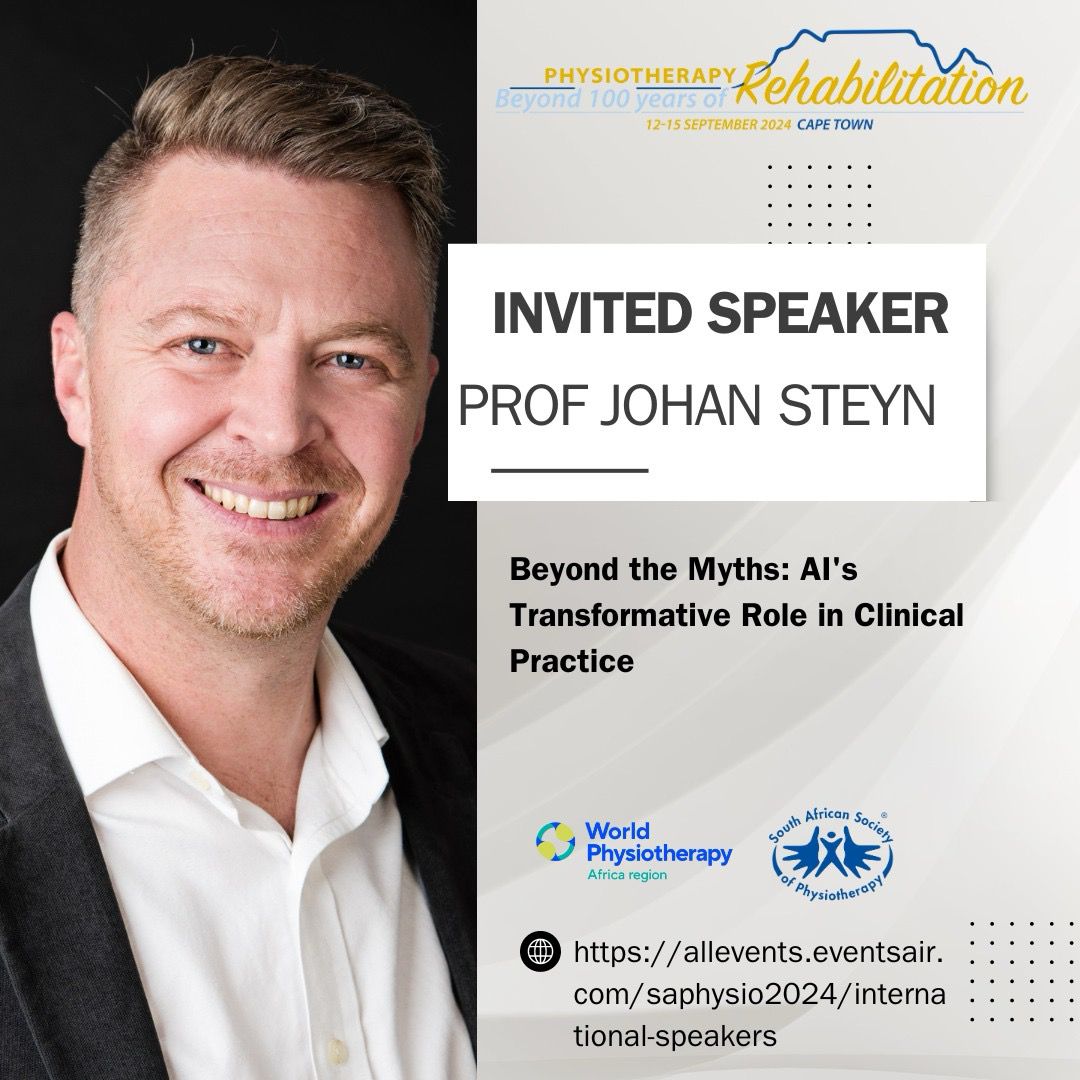 Exciting News for WP- Africa Congress Attendees! Get ready to be inspired and learn from the best in the field of rehabilitation. 🎤Speaker: Prof Johan Steyn Stay tuned for more updates and mark your calendars. allevents.eventsair.com/saphysio2024/ #RehabCongress2024