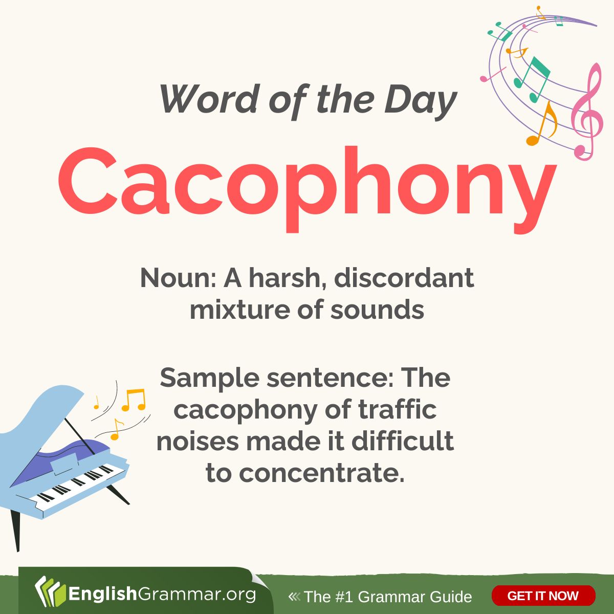 What is cacophony?

#vocabulary #amwriting #writing