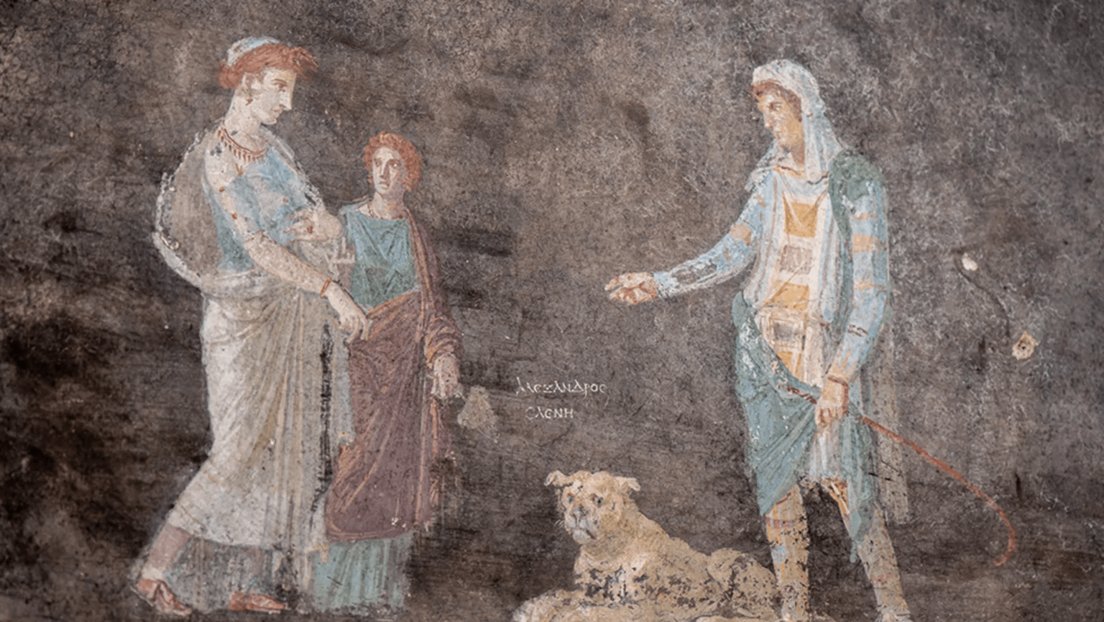 guazucua's tweet photo. #Pompeya  Descubren una sala de banquetes decorada con frescos inspirados en la guerra de #Troya
El tema dominante de las pinturas es el heroísmo, tanto "en las representaciones de parejas de héroes y divinidades de la guerra de Troya, como del destino
@pompeii_sites https://t.co/314YFDot3e